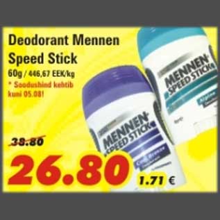 Allahindlus - Deodorant Mennen Speed Stick