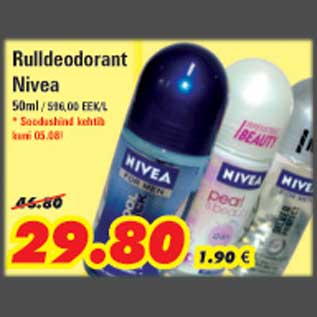 Allahindlus - Rulldeodorant Nivea