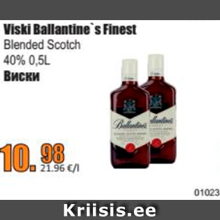 Allahindlus - Viski Ballantine´s Finest