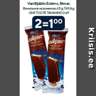 Allahindlus - Vanillijäätis Eskimo, Bimar; 65 g