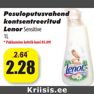 Allahindlus - Pesuloputusvahend kontsentreeritud LenorSensitive 1L