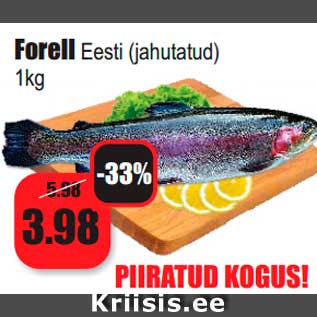 Allahindlus - Forell Eesti (jahutatud) 1kg