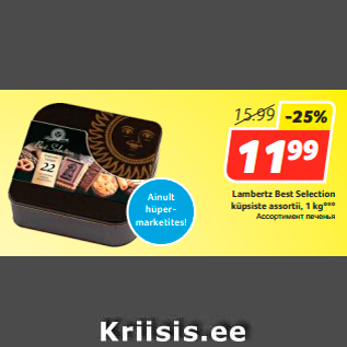 Allahindlus - Lambertz Best Selection küpsiste assortii, 1 kg***