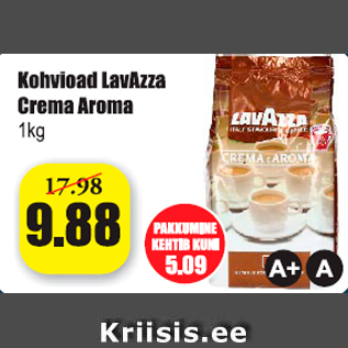 Allahindlus - Kohvioad LavAzza Crema Aroma 1 kg