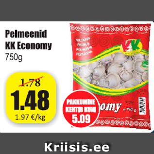 Allahindlus - Pelmeenid KK Economy 750 g