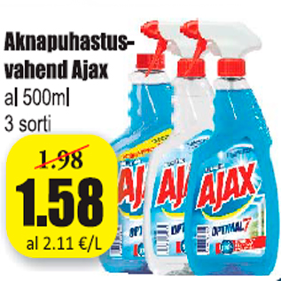 Allahindlus - Aknapuhastusvahend Ajax