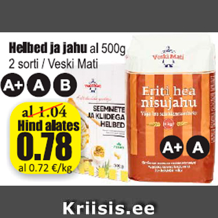 Allahindlus - Helbed ja jahu al 500 g