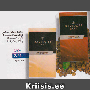 Allahindlus - Jahvatatud kohv Aroma Davidoff