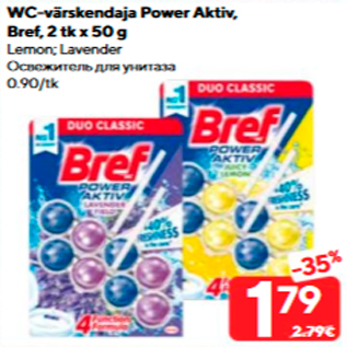 Allahindlus - WC-värskendaja Power Aktiv, Bref, 2 tk x 50 g