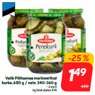 Allahindlus - Valik Põltsamaa marineeritud kurke