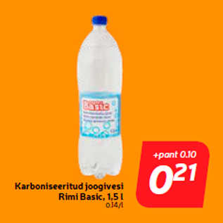 Скидка - Газированная питьевая вода Rimi Basic, 1,5 л