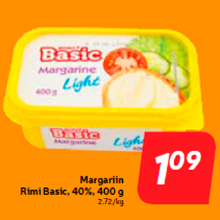 Allahindlus - Margariin Rimi Basic, 40%, 400 g