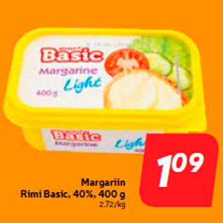 Скидка - Маргарин Rimi Basic, 40%, 400 г