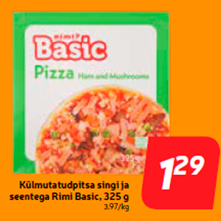 Allahindlus - Külmutatudpitsa singi ja seentega Rimi Basic, 325 g