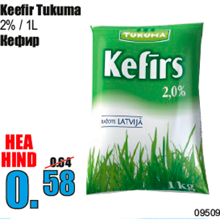 Allahindlus - Keefir Tukuma 2% / 1L