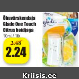 Allahindlus - Õhuvärskendaja Glade One Touch Citrus hoidjaga