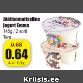 Allahindlus - Jäätisemaitseline jogurt Emma