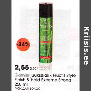Allahindlus - Garniеr juukselakk Fruсtis Style Finish & Hold Extreme Strong 250 ml