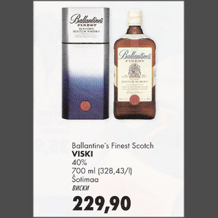Allahindlus - BallantineS Finest Scotch Viski