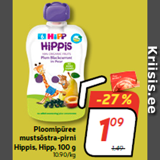 Allahindlus - Ploomipüree mustsõstra-pirni Hippis, Hipp, 100 g