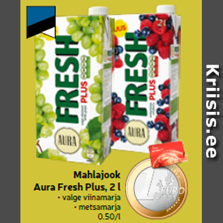 Скидка - Соковый напиток Aura Fresh Plus, 2 л