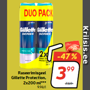 Скидка - Гель для бритья Gillette Protection, 2x200 мл ***