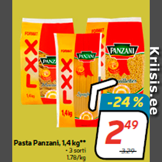 Allahindlus - Pasta Panzani, 1,4 kg**