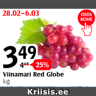 Allahindlus - Viinamari Red Globe kg