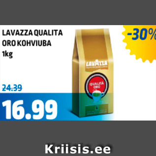 Allahindlus - LAVAZZA QUALITA ORO KOHVIUBA 1 KG