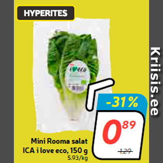 Allahindlus - Mini Rooma salat ICA i love eco, 150 g