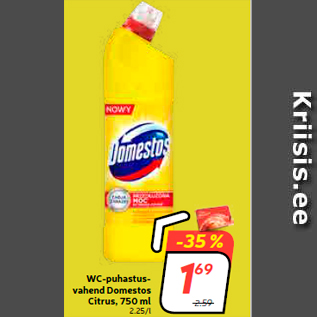 Allahindlus - WC-puhastusvahend Domestos Citrus, 750 ml