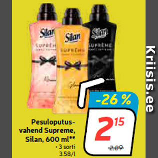 Allahindlus - Pesuloputusvahend Supreme, Silan, 600 ml**