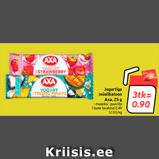 Allahindlus - Jogurtiga müslibatoon Axa, 25 g