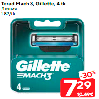 Allahindlus - Terad Mach 3, Gillette, 4 tk