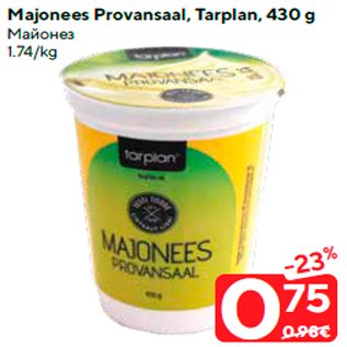 Allahindlus - Majonees Provansaal, Tarplan, 430 g