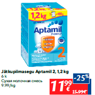 Allahindlus - Jätkupiimasegu Aptamil 2, 1,2 kg 6 k