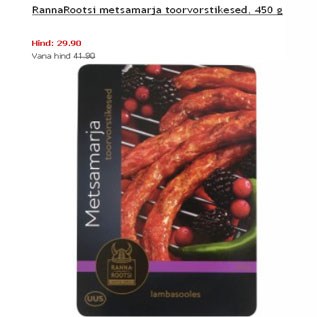 Allahindlus - RannaRootsi metsamarja toorvorstikesed