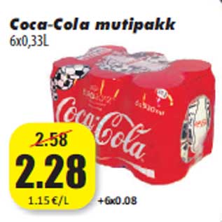 Скидка - Coca-Cola пакет 6x0,33л