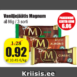 Allahindlus - Vaniljejäätis Magnum