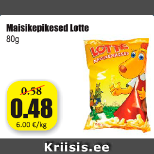 Allahindlus - Maisikepikesed Lotte 80 g