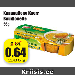 Allahindlus - Kanapuljong Knorr Bouillonette 56 g