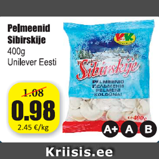 Allahindlus - Pelmeenid Sibirskije 400 g