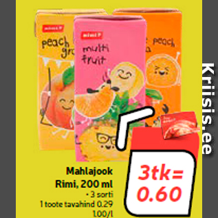 Allahindlus - Mahlajook Rimi, 200 ml