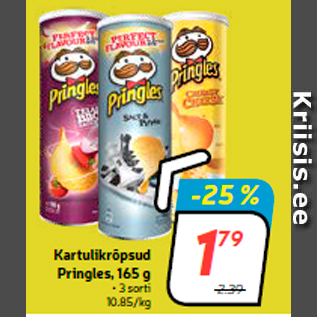 Скидка - Картофельные чипсы Pringles, 165 г