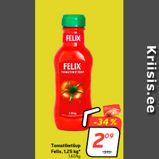 Скидка - Томатный кетчуп Felix, 1,25 кг *
