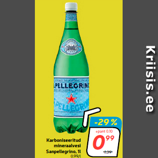 Allahindlus - Karboniseeritud mineraalvesi Sanpellegrino, 1l