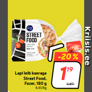 Allahindlus - Lapi leib kaeraga Street Food, Fazer, 180 g