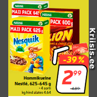 Allahindlus - Hommikueine Nestlé, 625-645 g