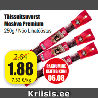 Allahindlus - Täissuitsuvorst Moskva Premium