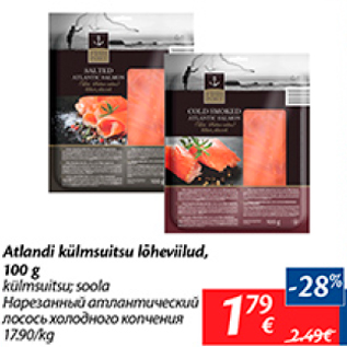 Allahindlus - Atlandi külmsuitsu lõheviilud, 100 g